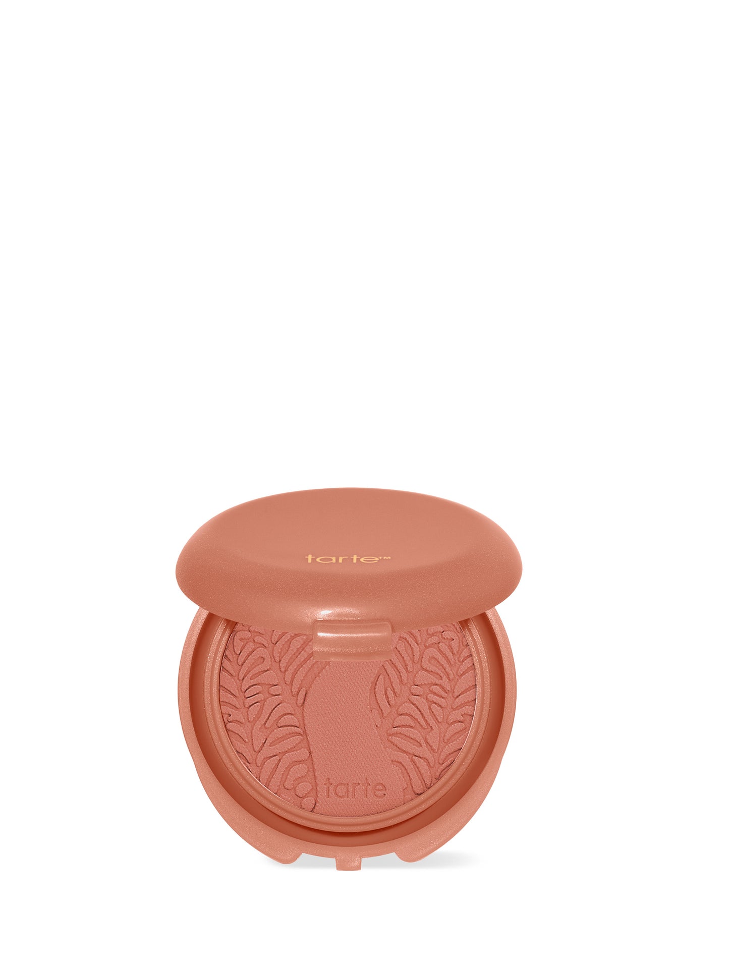 Compact blush with 'tarte' branding on a white background