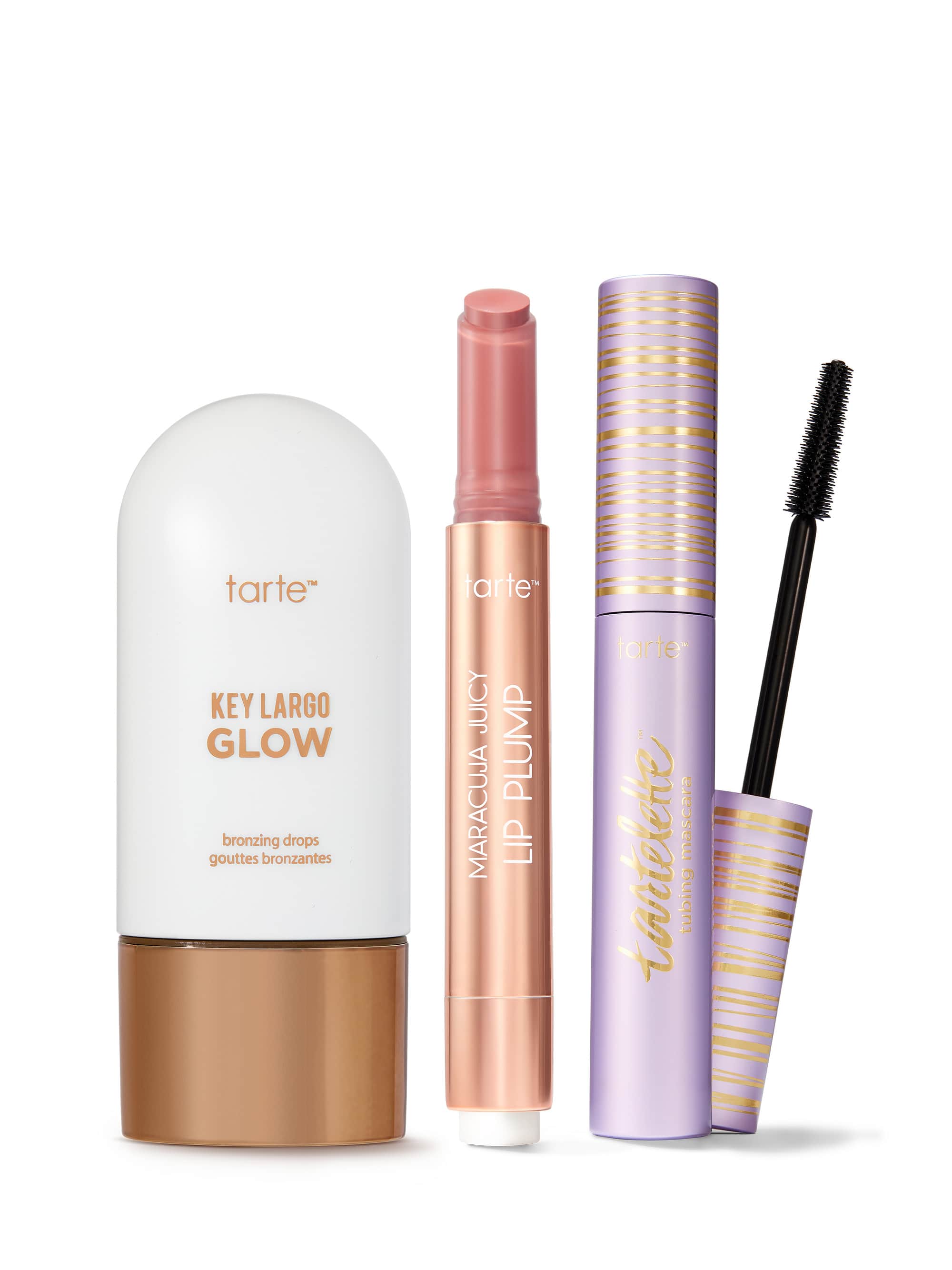 maracuja juicy lip plump, tubing mascara and bronzing drops – Tarte™