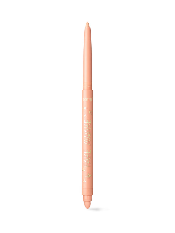 Pink makeup pencil on a white background