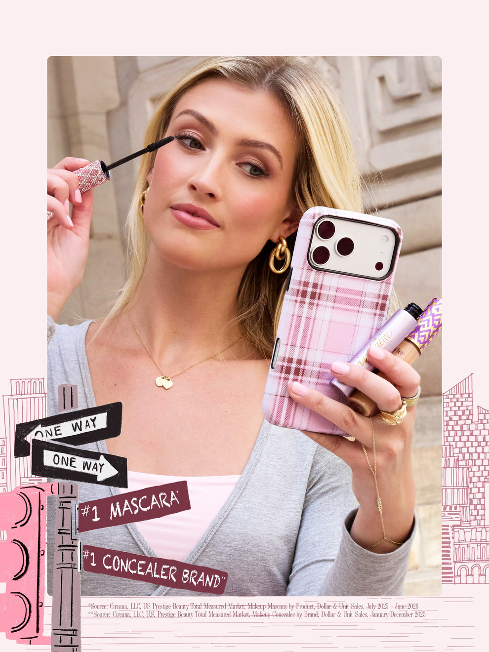 woman using tartelette tubing mascara with limited edition cap, tarte cosmetics SPOTTED the icons best sellers set 