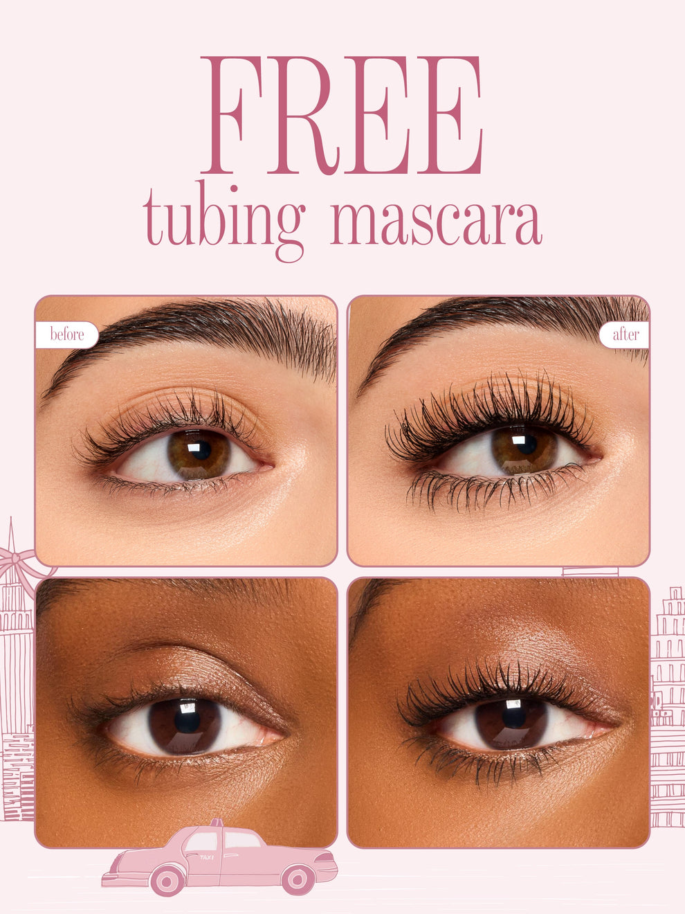 before and after, buy tarte cosmetics spotted the icons creamy best sellers + get FREE tubing mascara