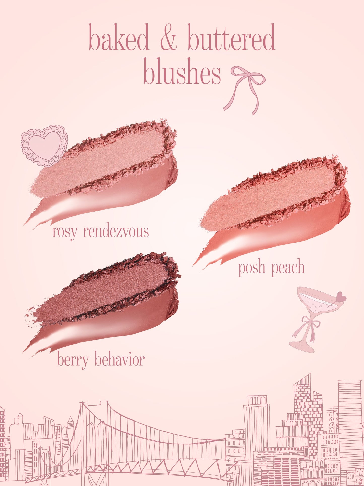 tarte cosmetics XOXO blush and go macaron trio blush with shades rosy rendezvous, posh peach, and berry behavior