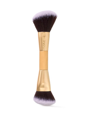 Pincel doble para bronceador en crema y en polvo