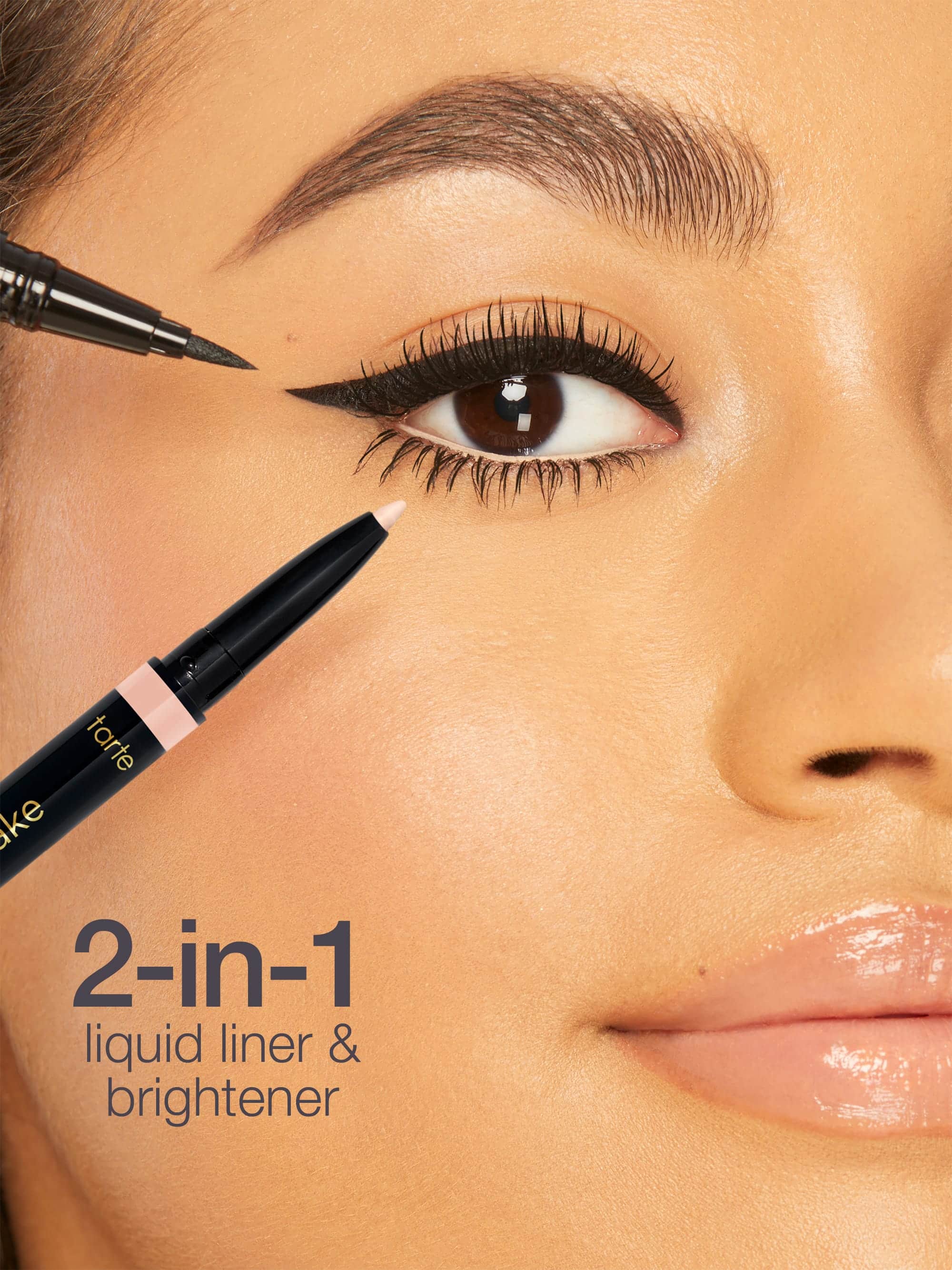 Tarte Double Take Eyeliner – Doppelseitig Mit Flüssigliner & Kajal, Braun, Vegan, Langanhaltend