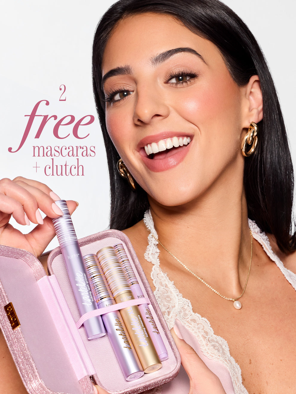 tarte cosmetics eyes on me mascara liner & clutch 2 free mascaras + clutch