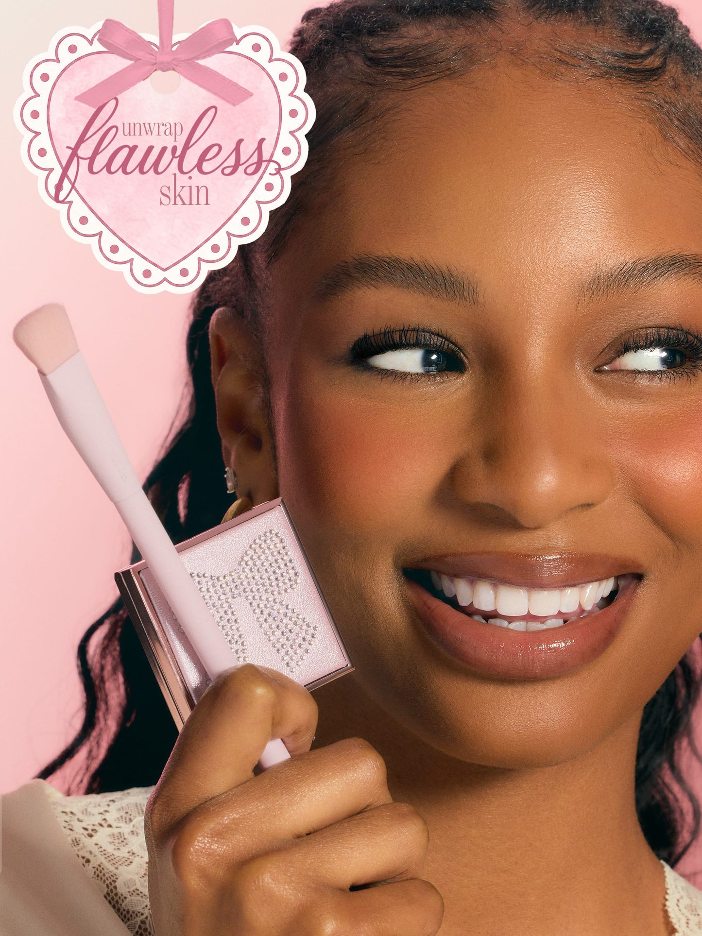 tarte cosmetics face card never declines with text 'unwrap flawless skin'