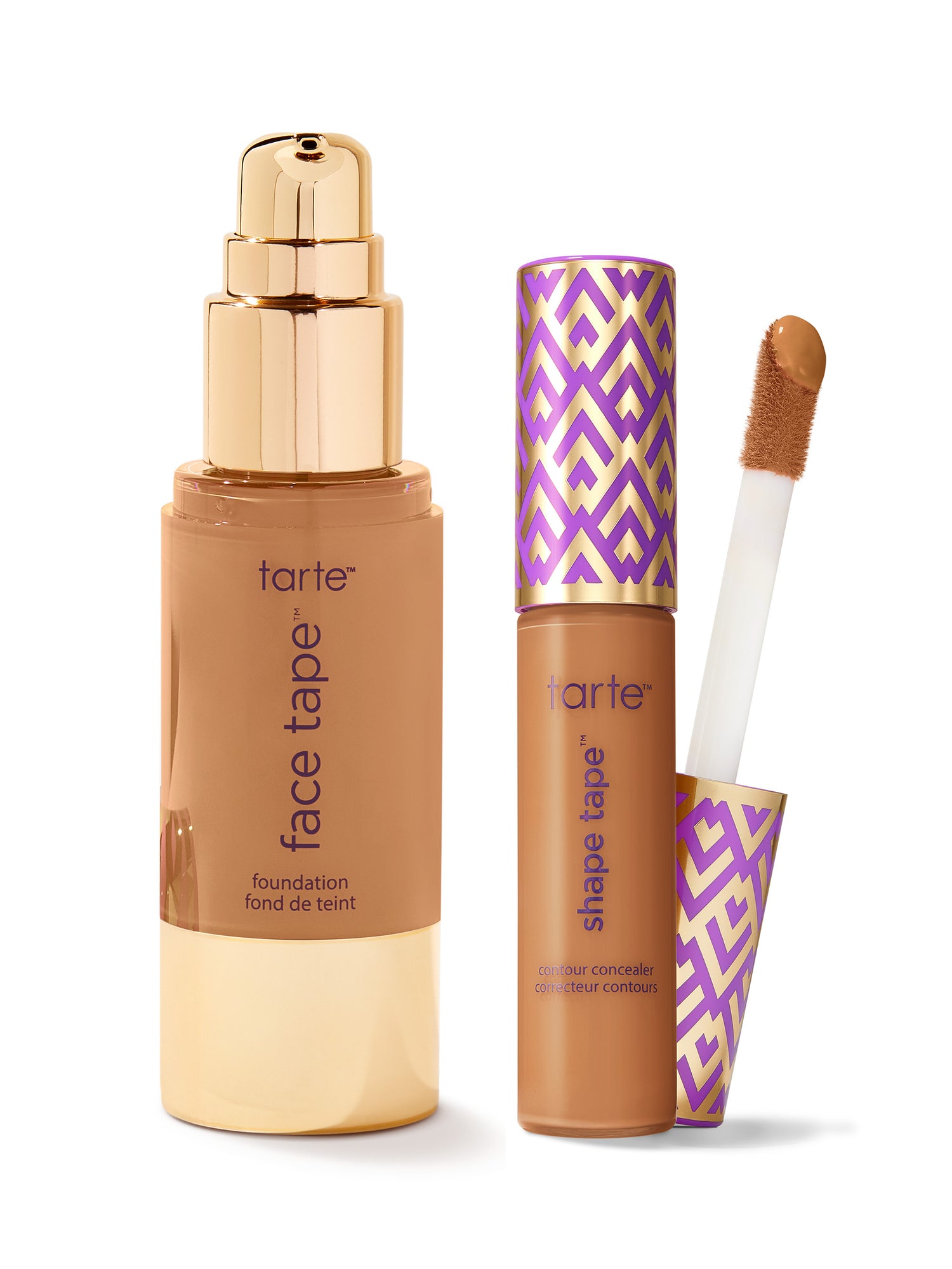Tarte foundation and concealer set on a white background