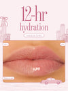 tarte cosmetics front row energy travel essentials maracuja juicy lip balm, 12 hr hydration, before and after of the shade rose