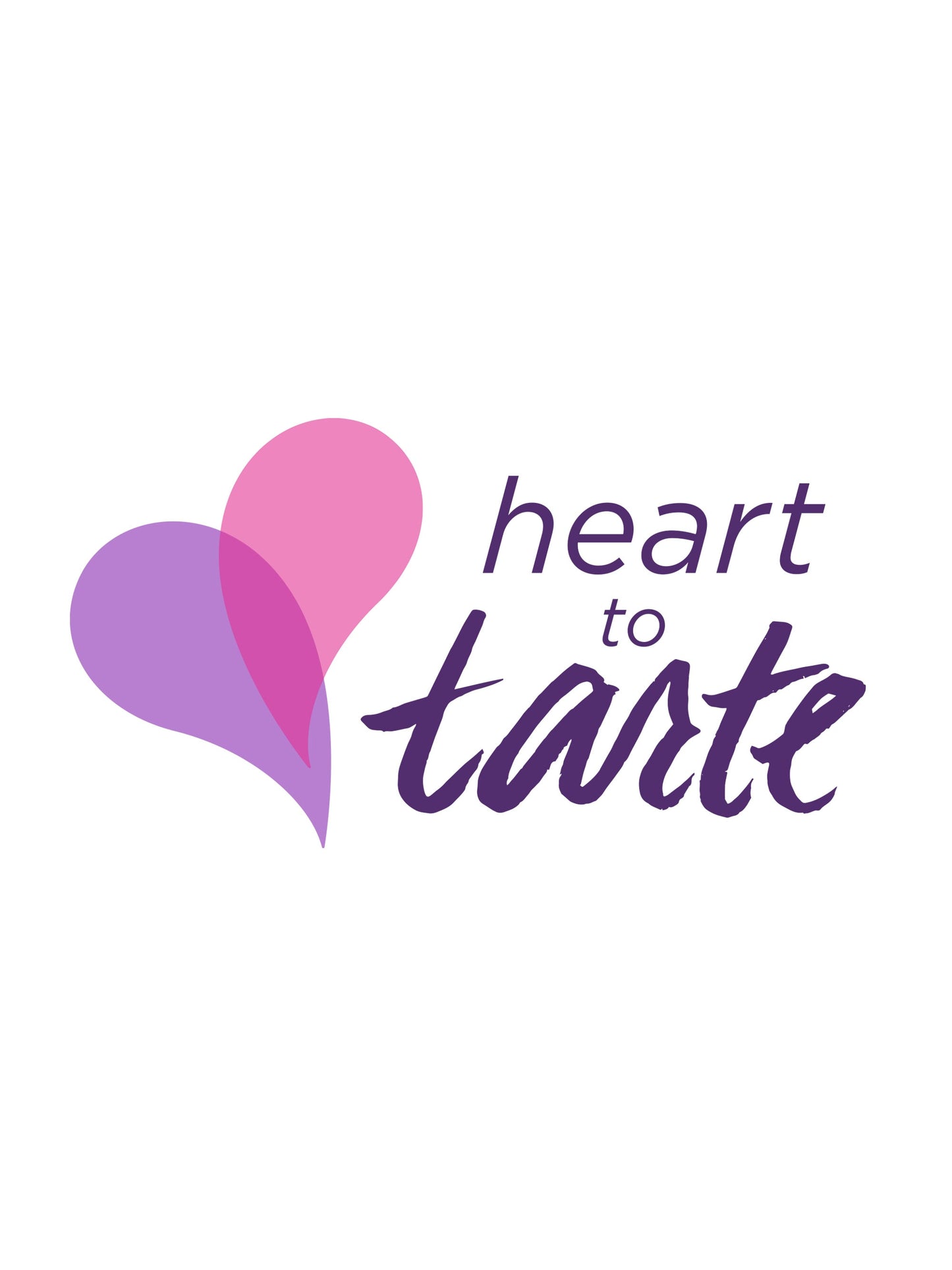 Heart to Tarte logo with two heart shapes on a white background