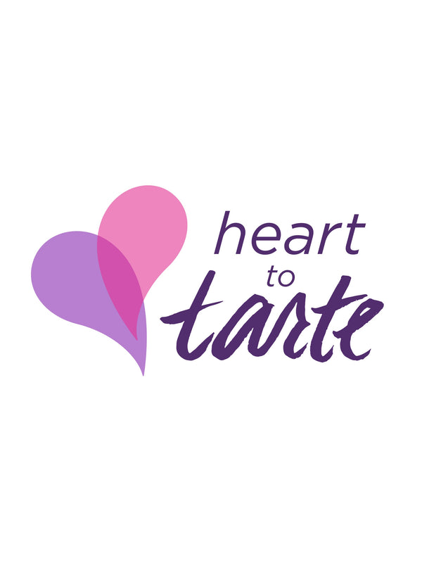 Heart to Tarte logo with two heart shapes on a white background