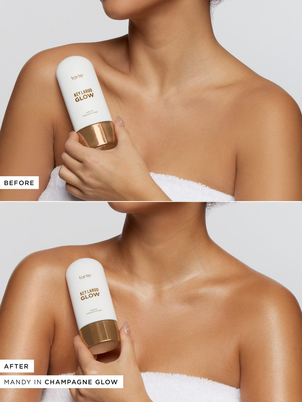 Key Largo GLOW body oil & kabuki body brush duo