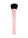 tarte cosmetics Makeup brush with black bristle head and rose gold handle on a white background
