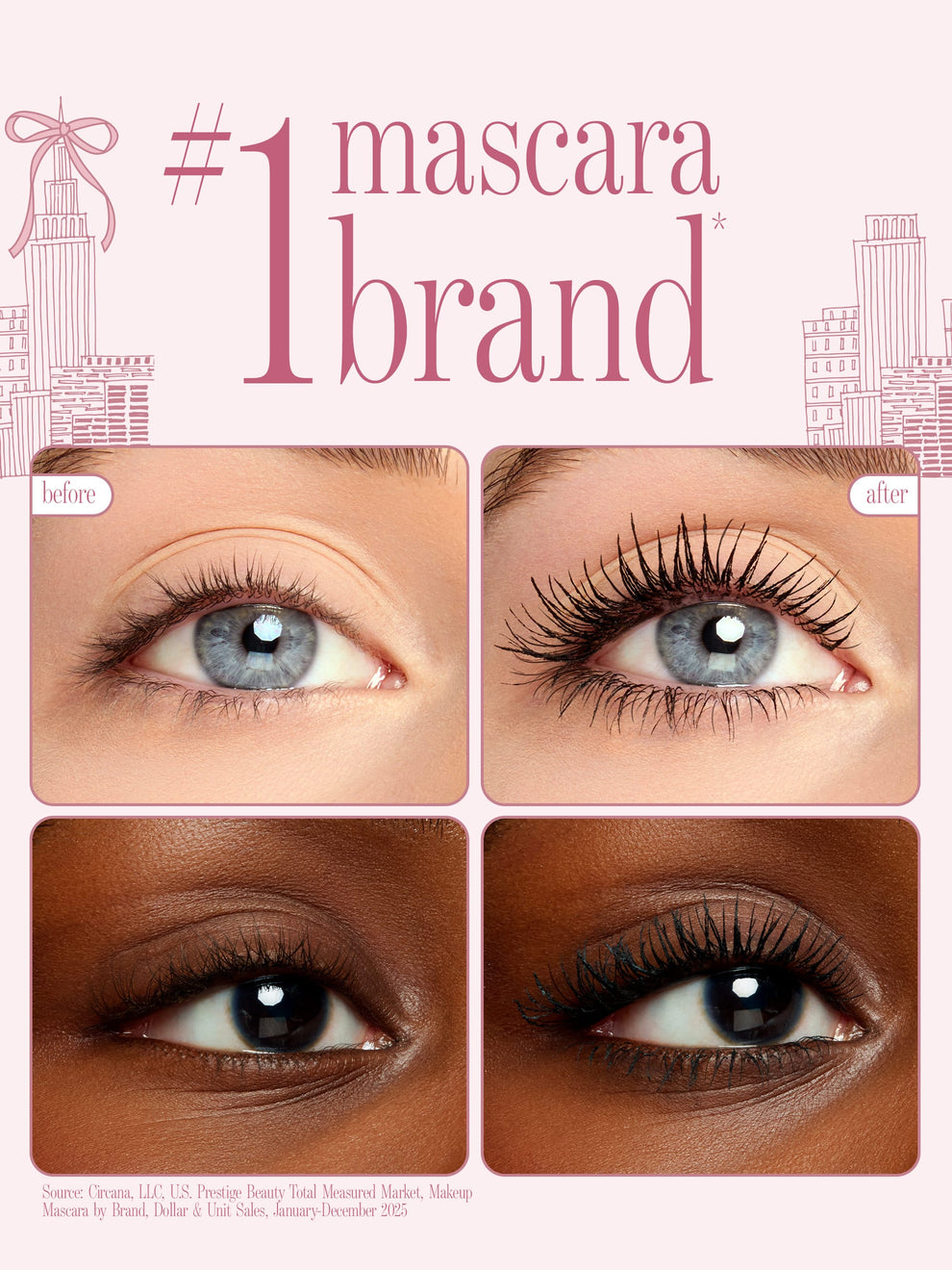 tarte cosmetics front row energy travel essentials tartelette tubing mascara before and after