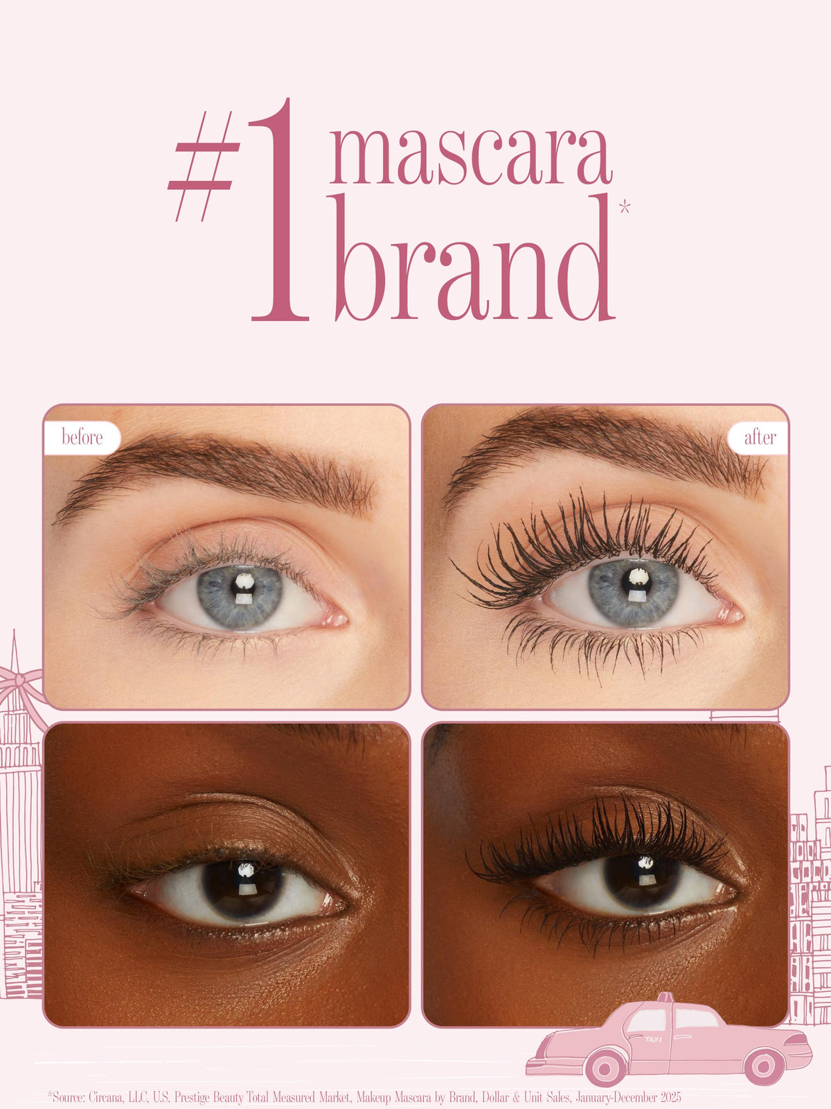 before and after of tarte cosmetics tartelette XL tubing mascara