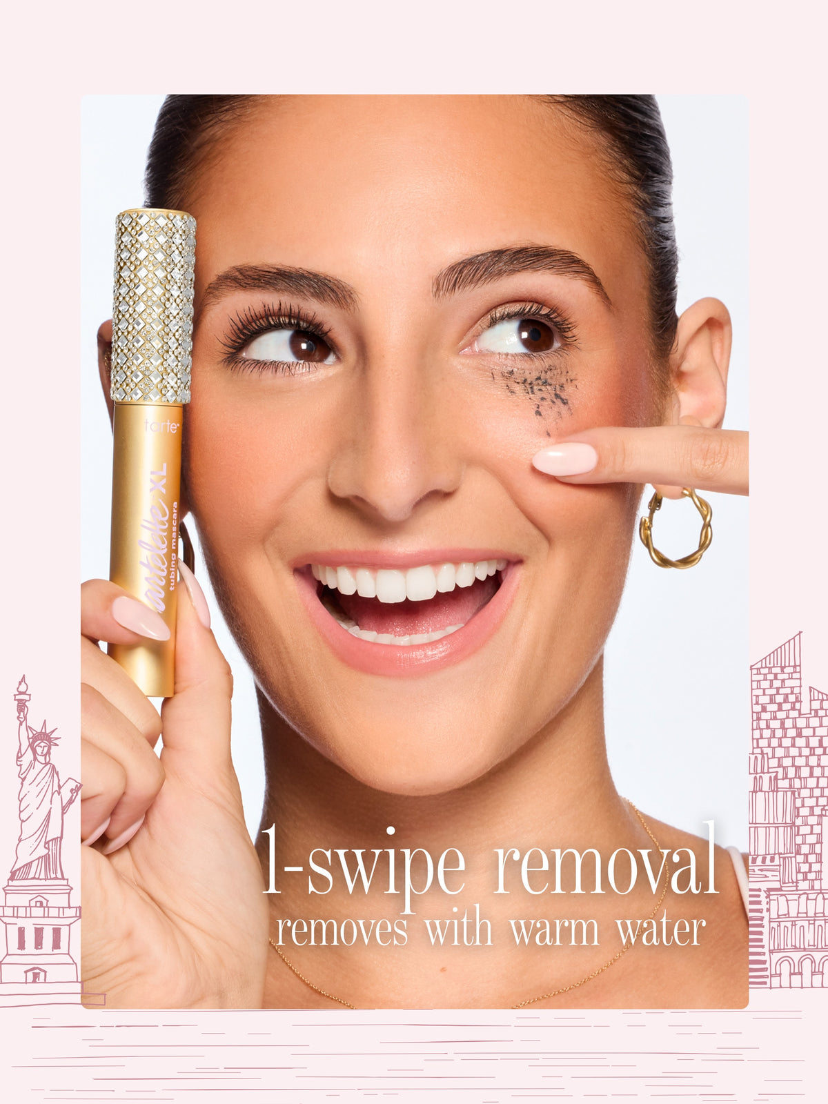 woman using tarte cosmetics tartelette XL tubing mascara removal 