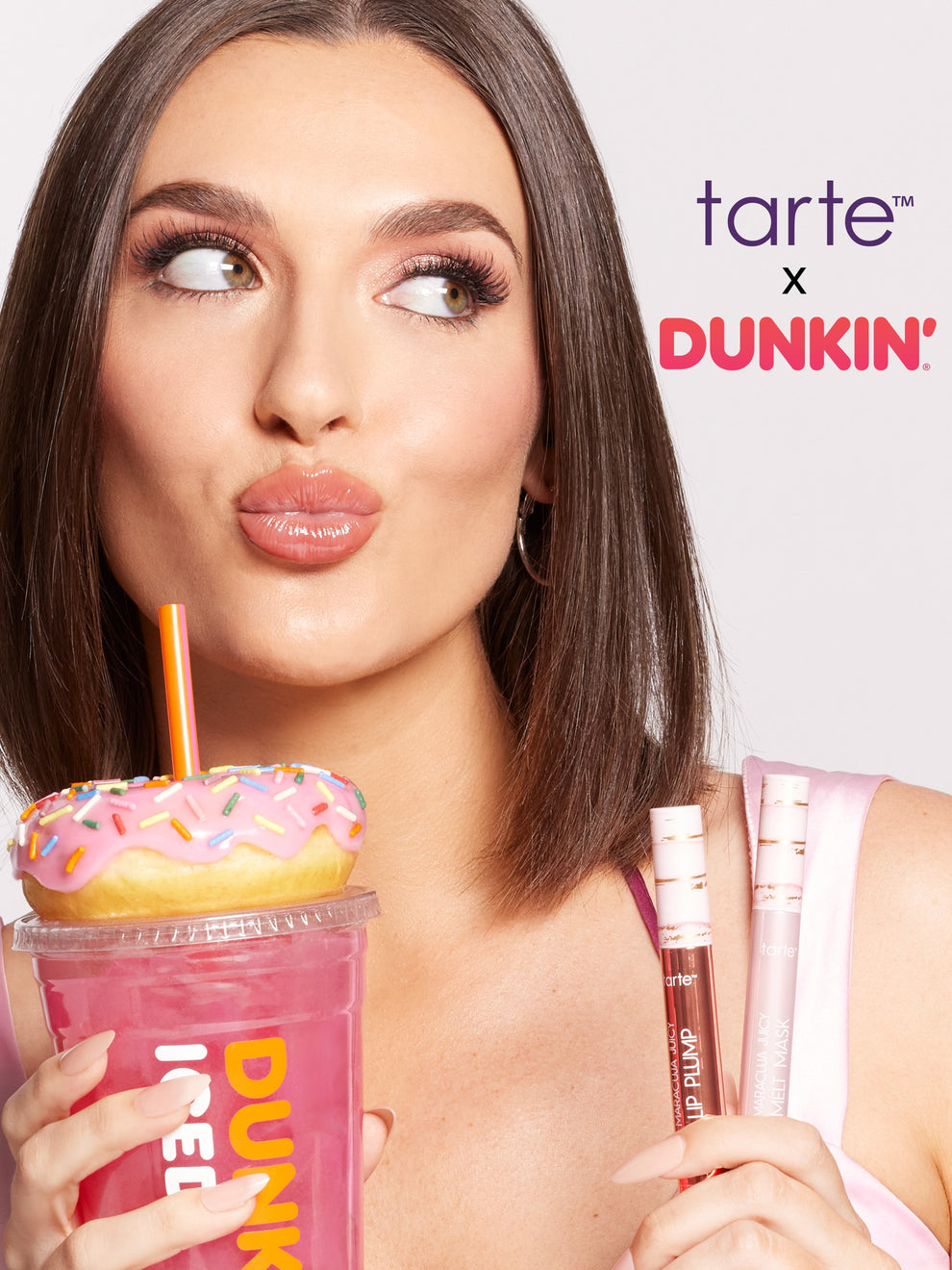 tarte x Dunkin' maracuja juicy lip vanilla icing duo + FREE charm