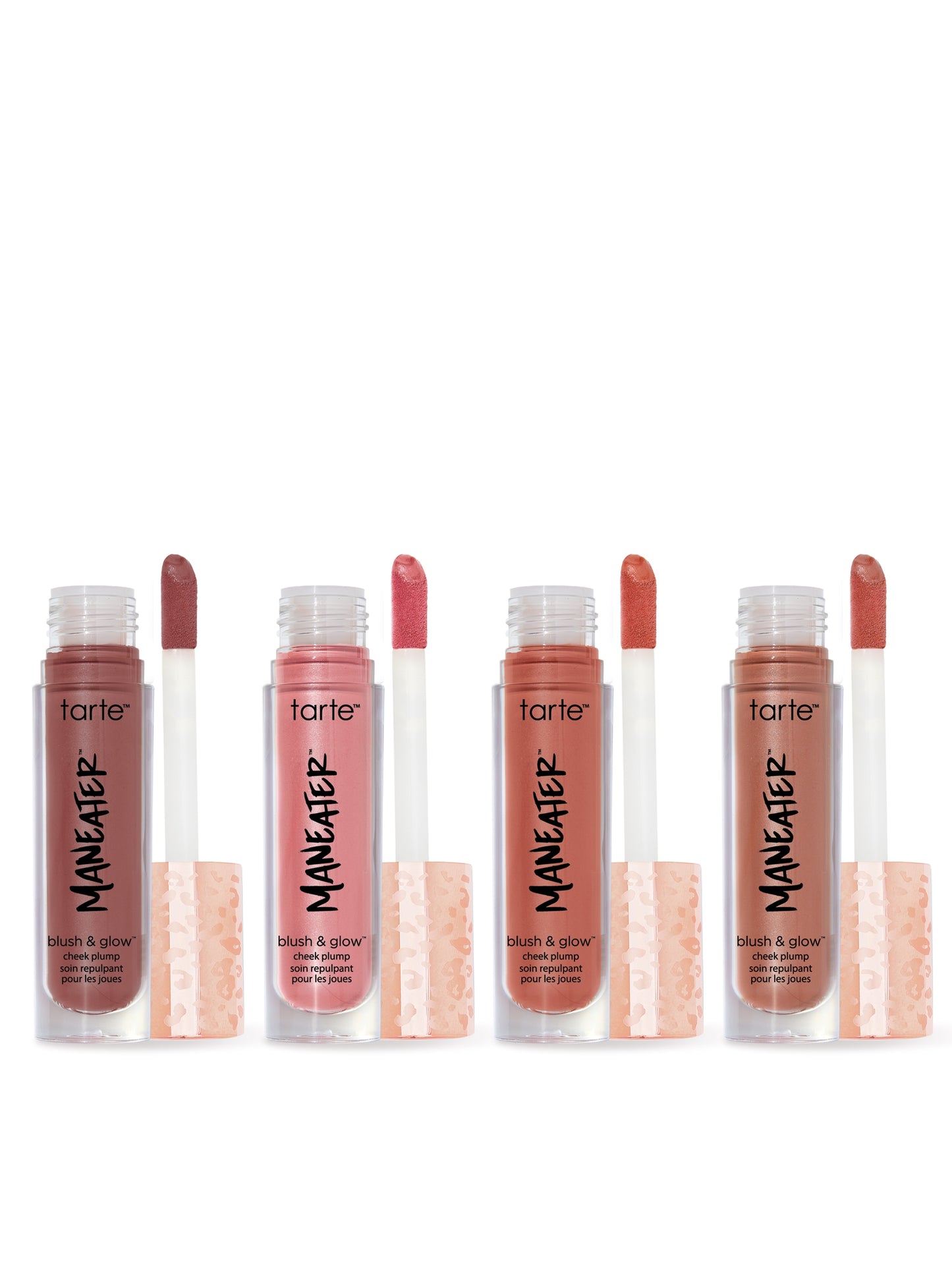 Set of tarte Mannekin blush & glow products on a white background