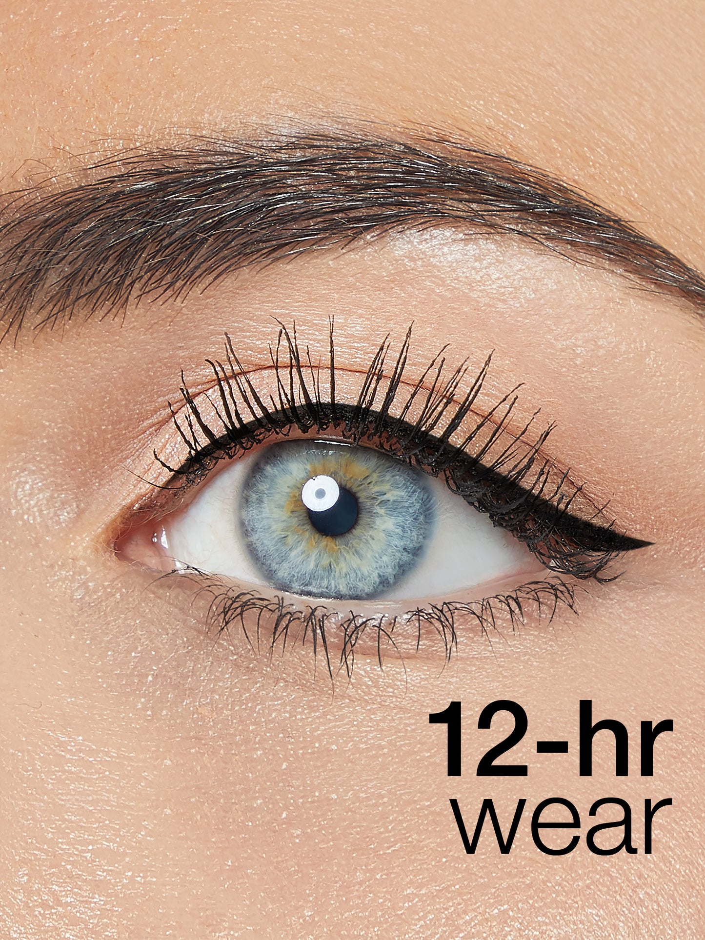 Eyeliner being applied with a focus on '12-hour wear' text.