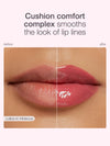 Before and after comparison of cushion comfort complex on lips with Laiba in hibiscus branding.