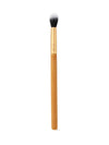 tarte precision powder setting brush with gold ferrule and wooden handle on a white background