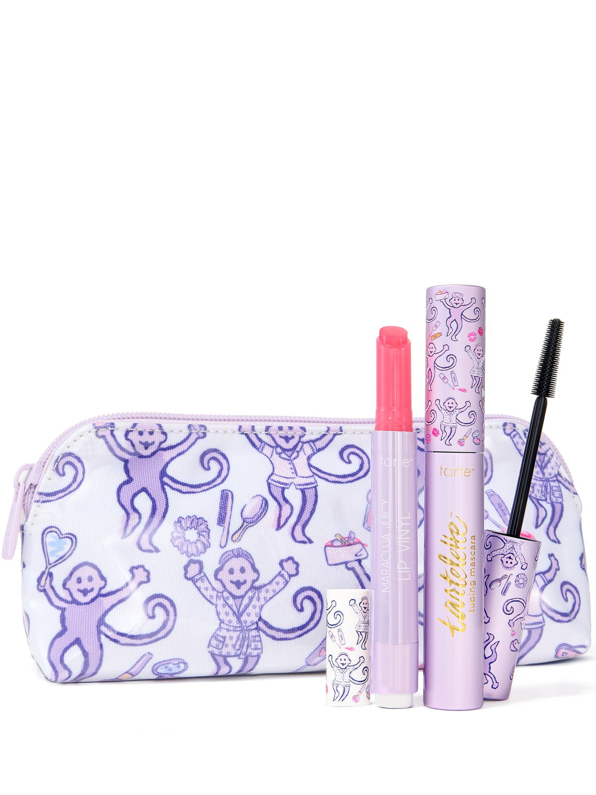 tarte cosmetics x roller rabbit collaboration, lip, bag, mascara bundle
