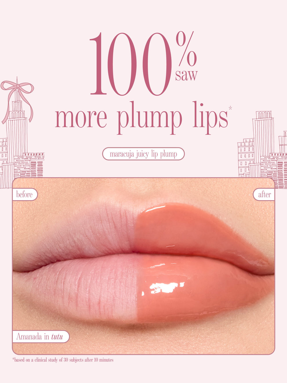 before and after with tarte maracuja juicy lip plump