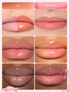 before and after of  tarte maracuja juicy lip plump on all skin colors, shades tutu and ballet slipper