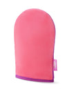 tarte cosmetics Pink mitt with purple trim on a white background