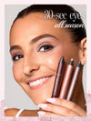 woman holding tarte cosmetics smoldereyes liner trio, 30 second eye look