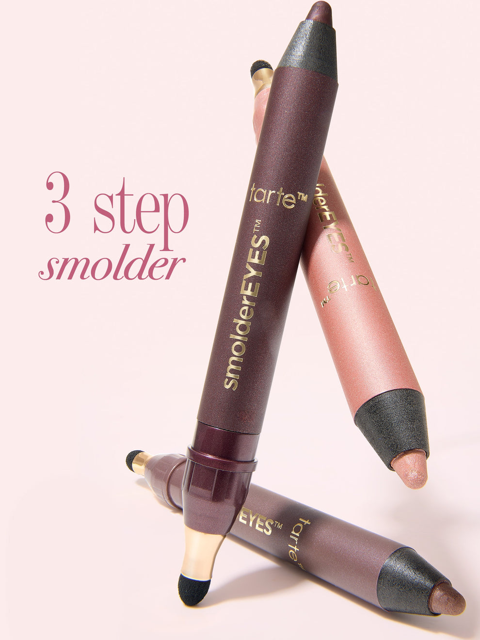 3 step eyelook with tarte cosmetics smoldereyes liner trio