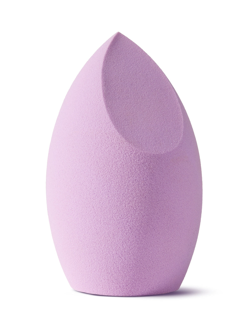 Purple makeup sponge on a white background