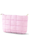 tarte Pink quilted pouch on a white background