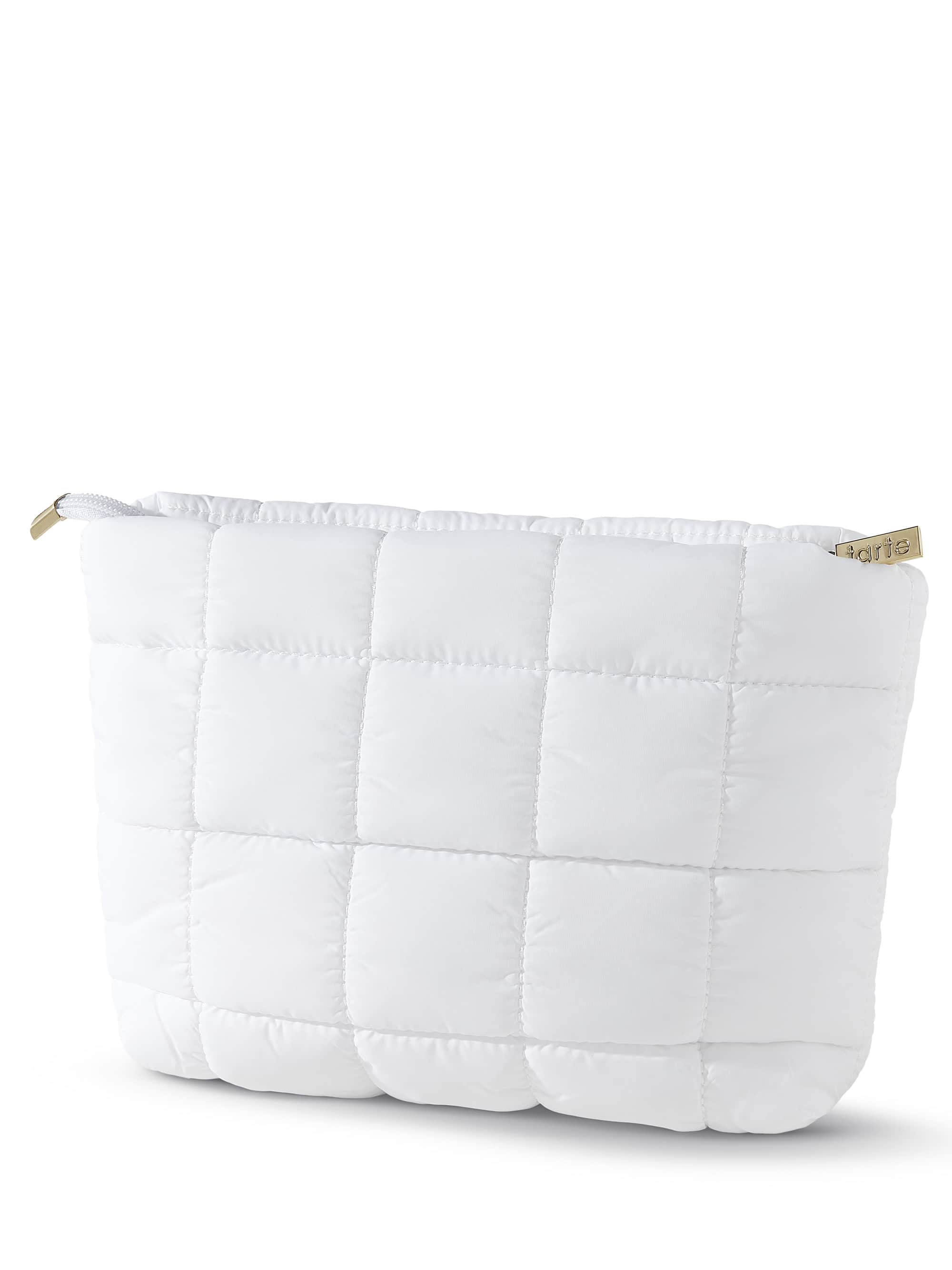 tarte™ puffy makeup bag in white – Tarte™