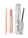 Tarte makeup products including a lip plump, eyeliner, and mascara on a white background