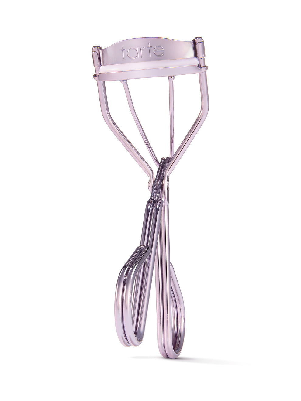 Lash curler with 'tarte' branding on a white background