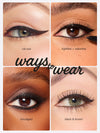 Collage of different eye makeup styles with text indicating 'ways to wear' on a neutral background.