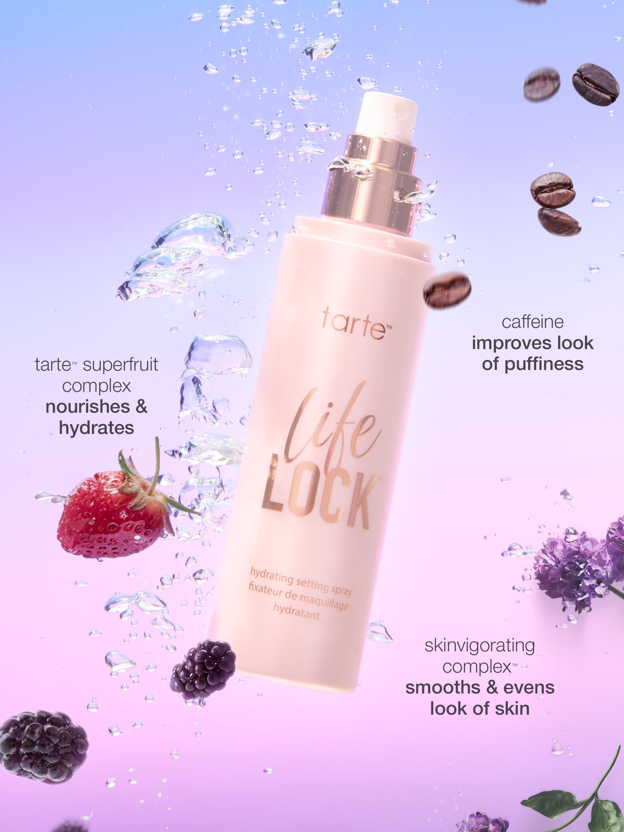travel-size life lock™ hydrating setting spray – Tarte™