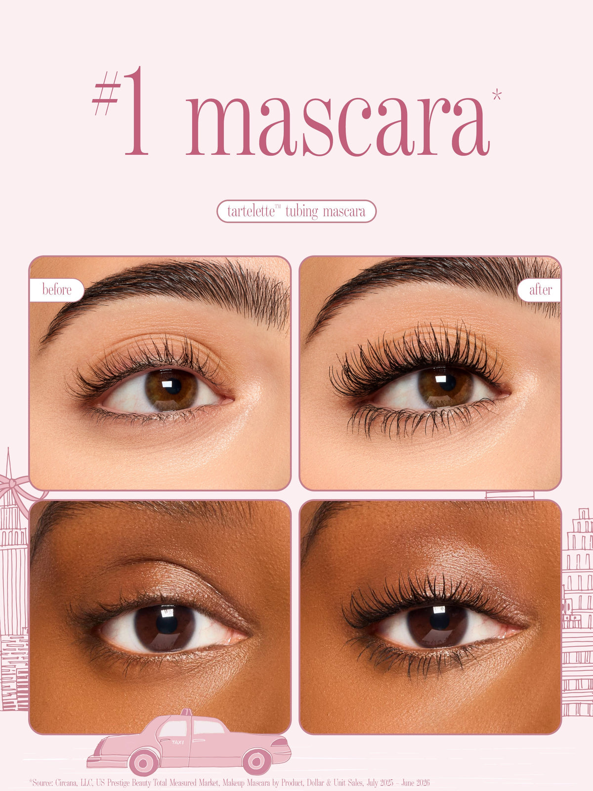 before and after tartelette tubing mascara, tarte cosmetics you know you love me XOXO set, #1 mascara
