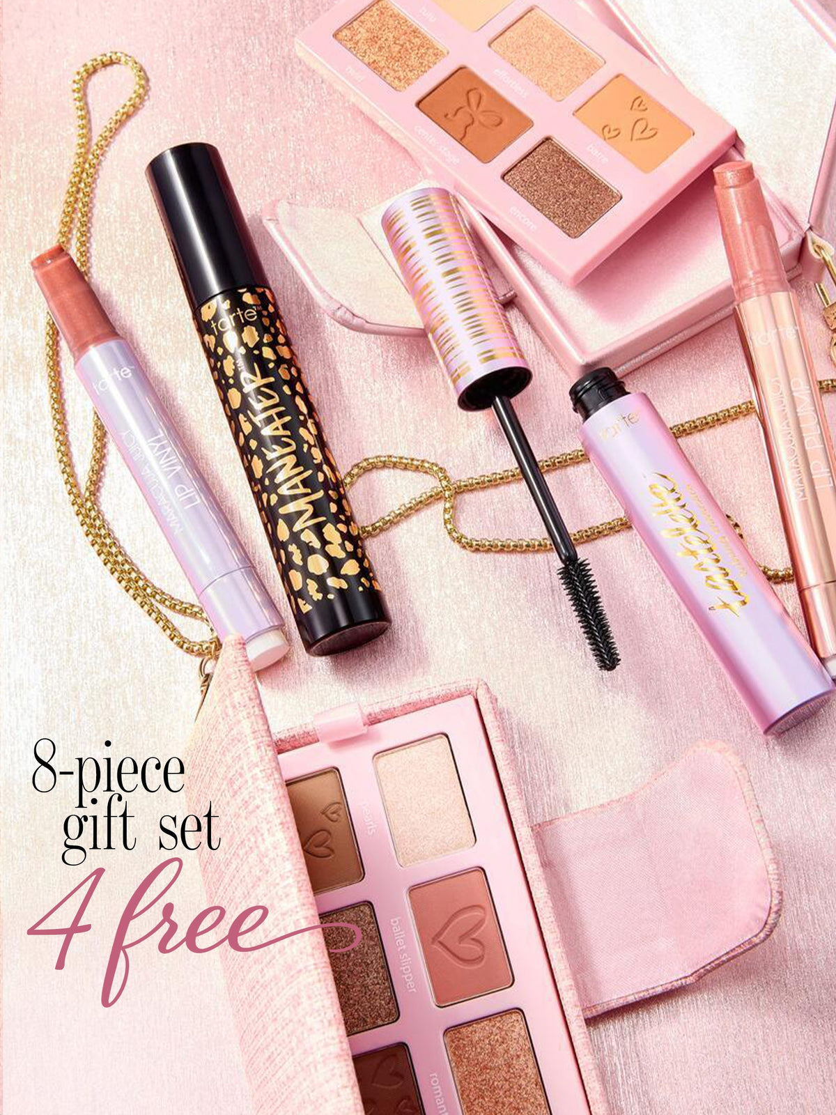 tarte cosmetics you know you love me XOXO set, 8 piece gift set, 4 free