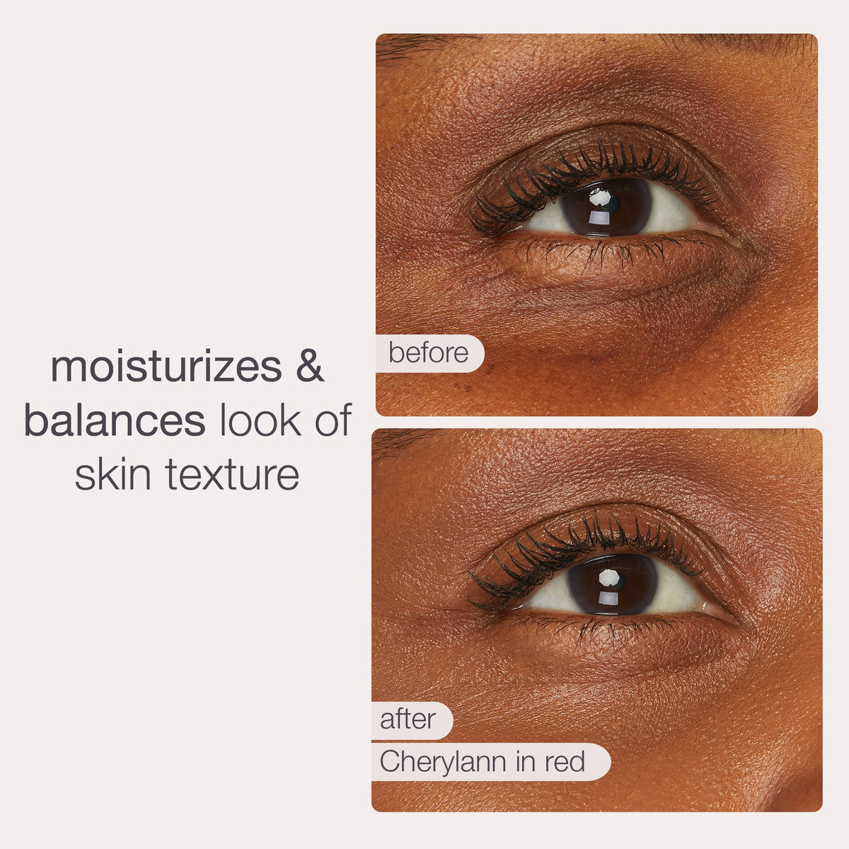 Before and after comparison of the under-eye area using CC undereye corrector, image two