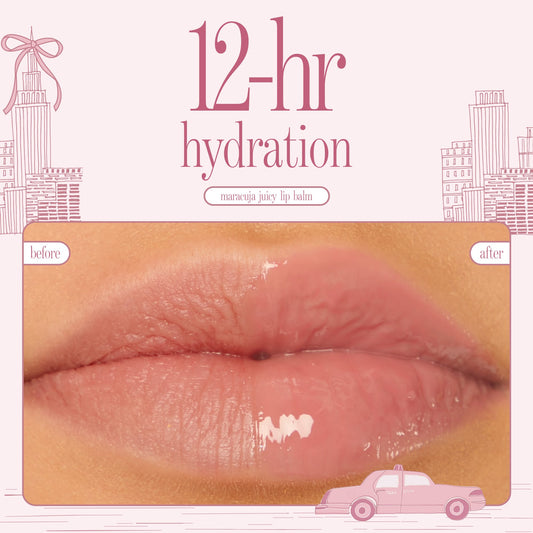 tarte cosmetics front row energy travel essentials maracuja juicy lip balm before and after