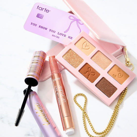 tarte cosmetics you know you love me XOXO set against a white background