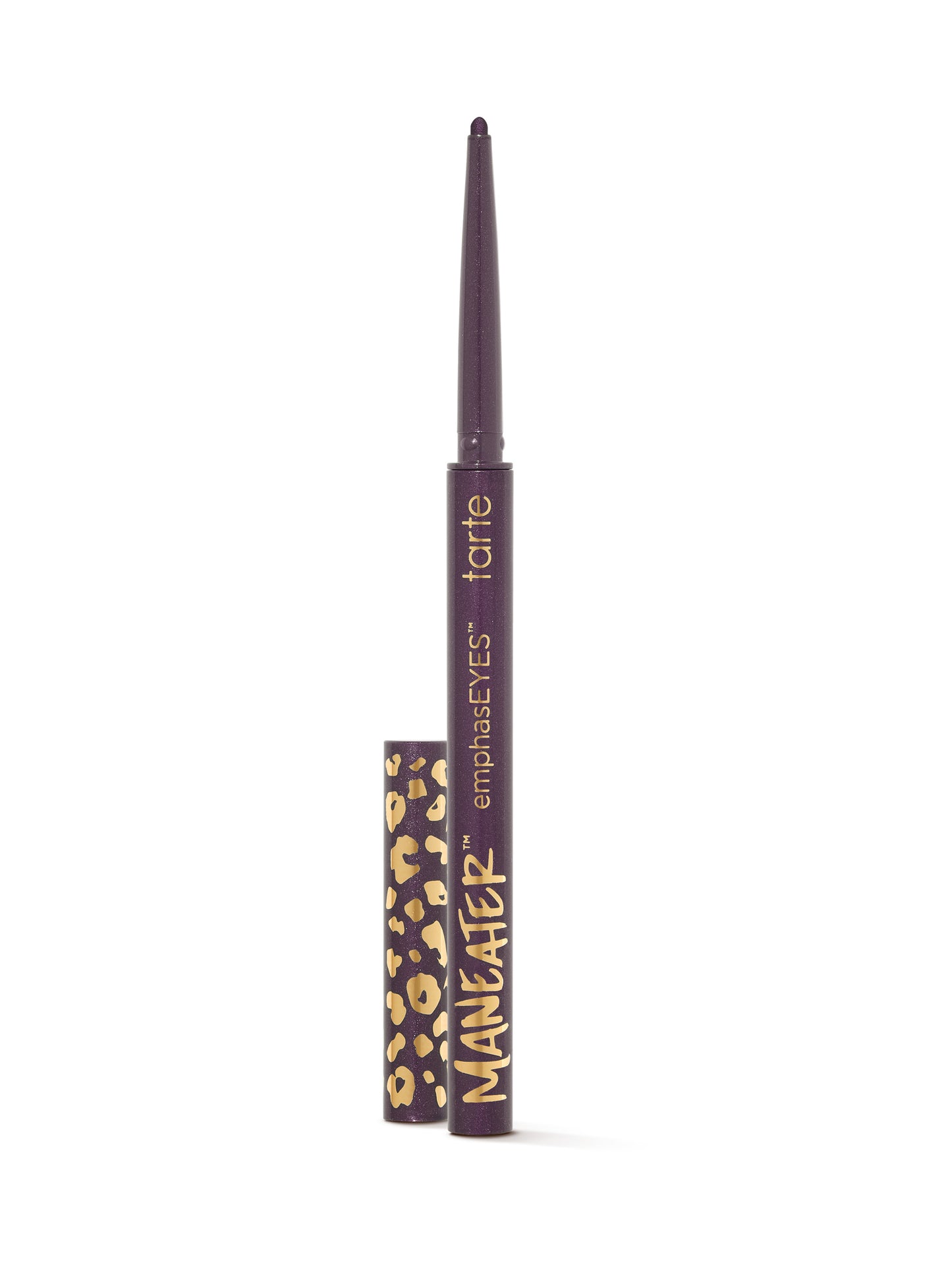 Tarte Maneater eyeliner pen with leopard print packaging on a white background
