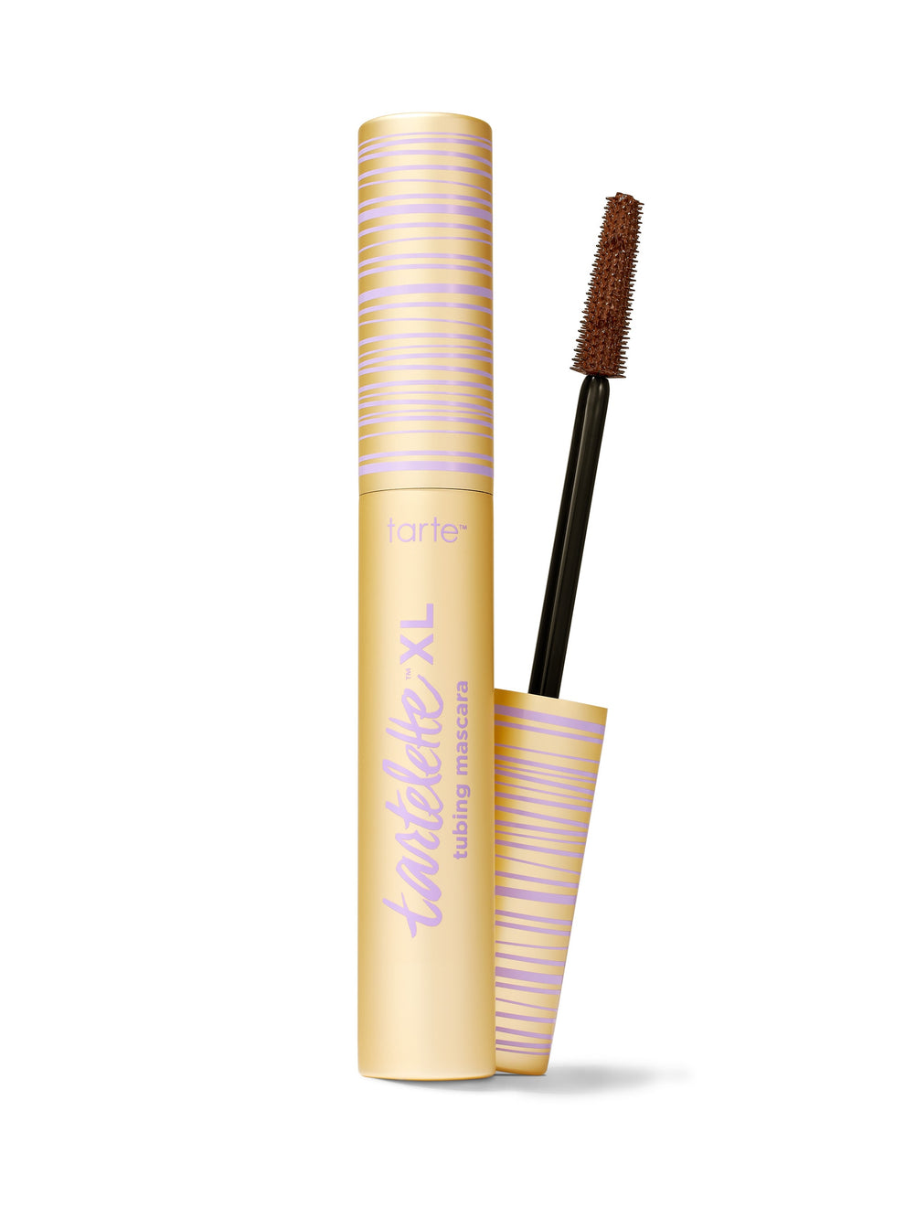 Tarte mascara with tube and applicator on a white background