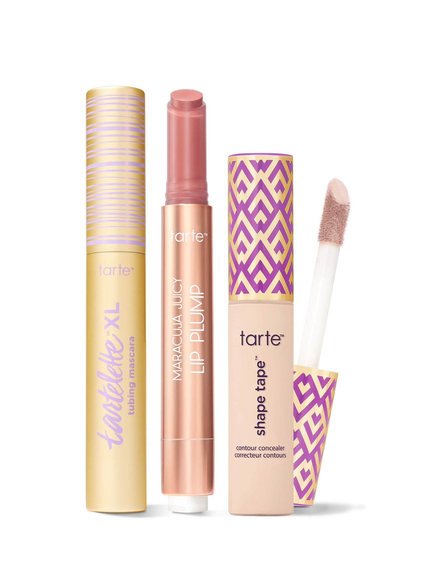 tarte™ shape tape concealer, XL tubing mascara and maracuja juicy lip plump trio