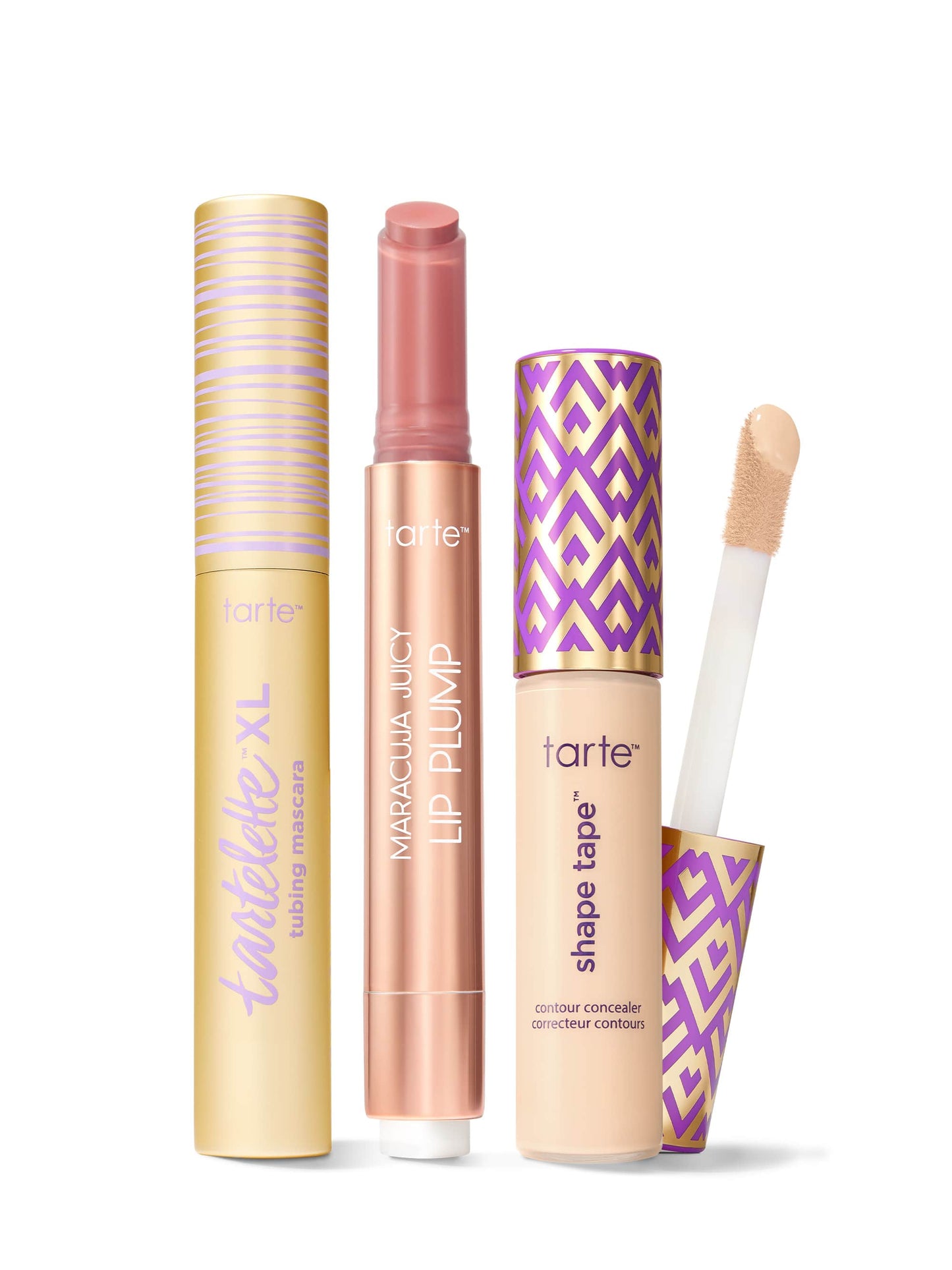 tarte™ shape tape concealer, XL tubing mascara and maracuja juicy lip plump trio