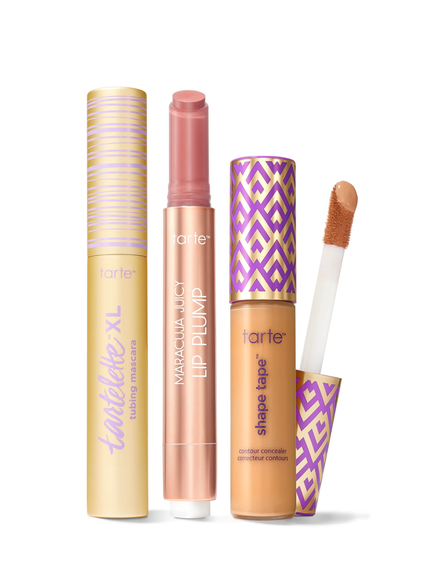 tarte™ shape tape concealer, XL tubing mascara and maracuja juicy lip plump trio