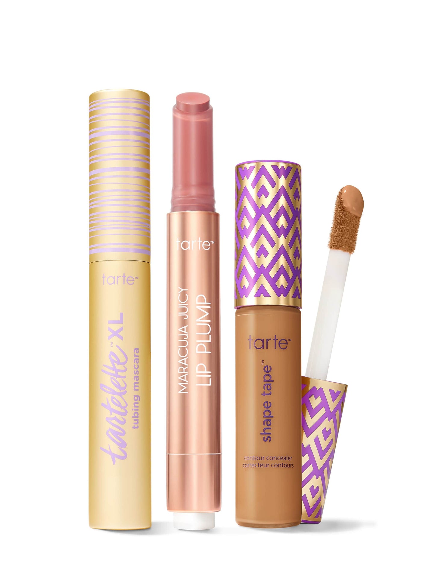 tarte™ shape tape concealer, XL tubing mascara and maracuja juicy lip plump trio