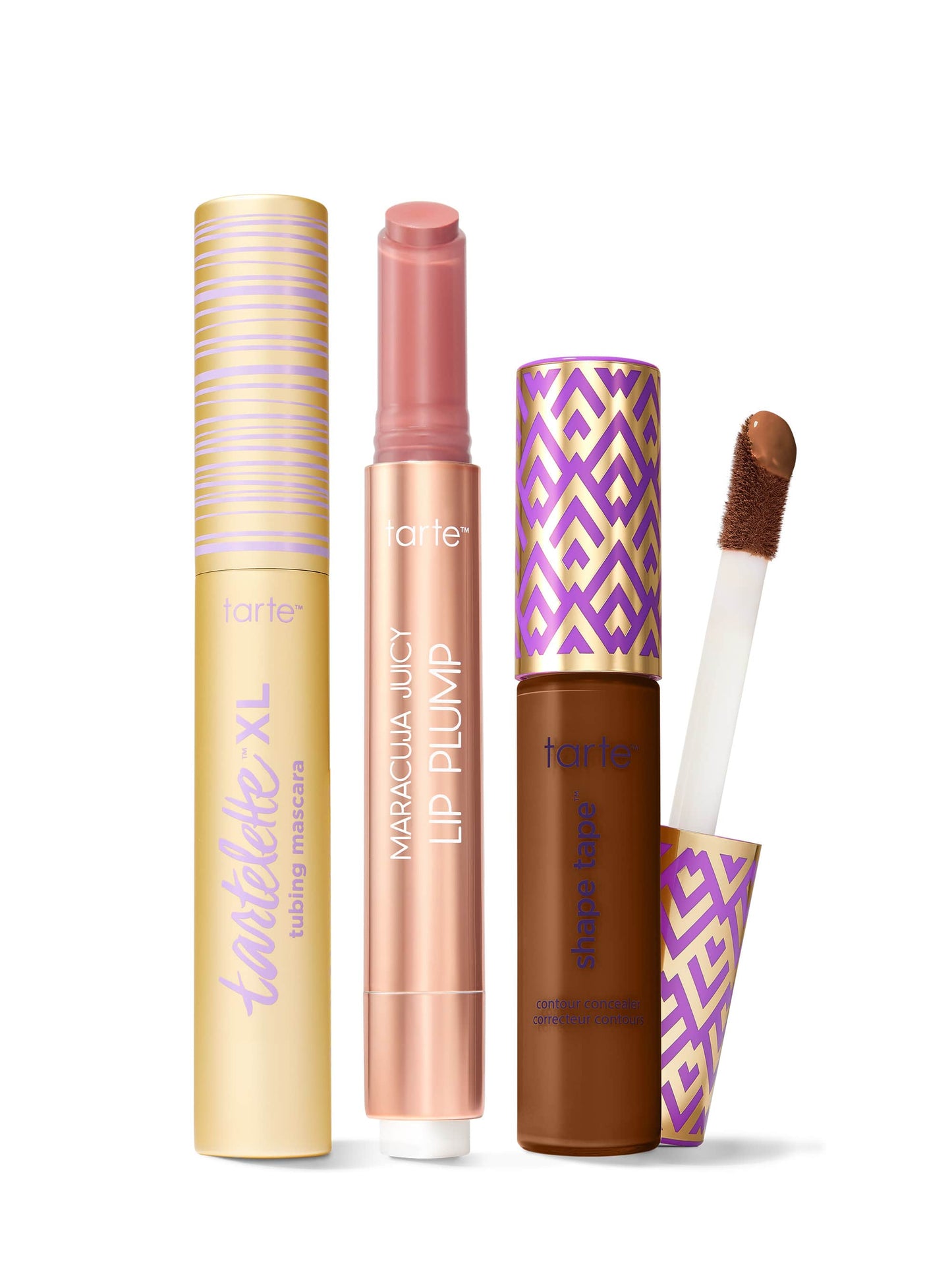 tarte™ shape tape concealer, XL tubing mascara and maracuja juicy lip plump trio