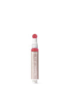 Lip oil with pink cap and label on a white background